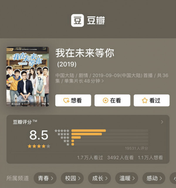 《我在未来等你》超高口碑逆袭或封年度神剧 豆瓣8.5登顶国产电视剧榜首